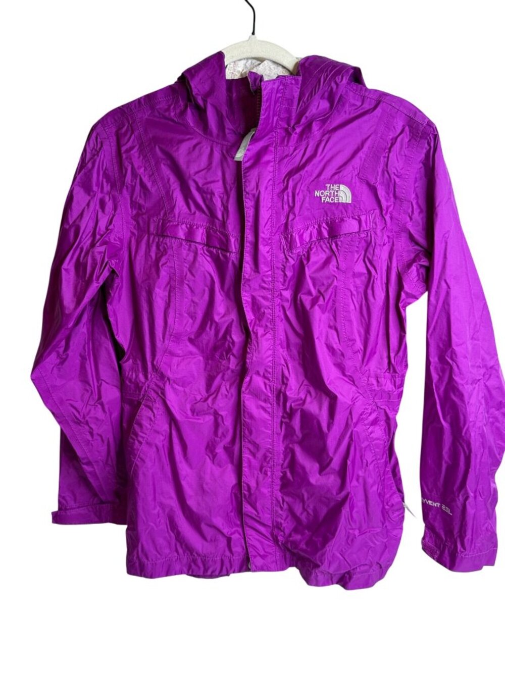 The North Face Girls XL 18 HyVent 2.5L Purple Hooded Rain Jacket